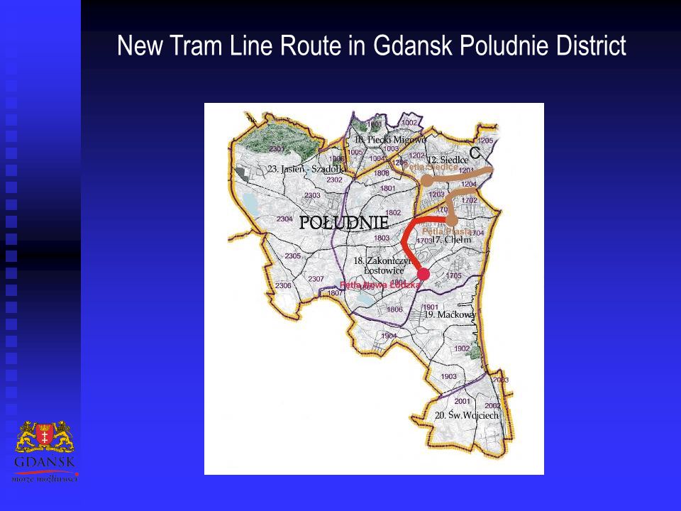 New Tram Line Route in Gdansk Poludnie District