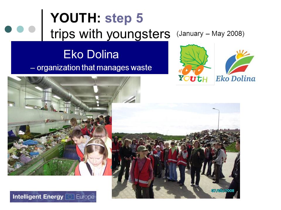 YOUTH: step 5 trips with youngsters Eko Dolina – organization that manages waste (January – May 2008)