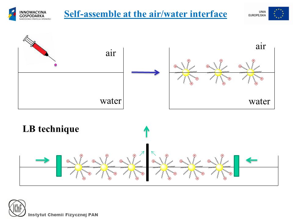 Instytut Chemii Fizycznej PAN water air Self-assemble at the air/water interface LB technique