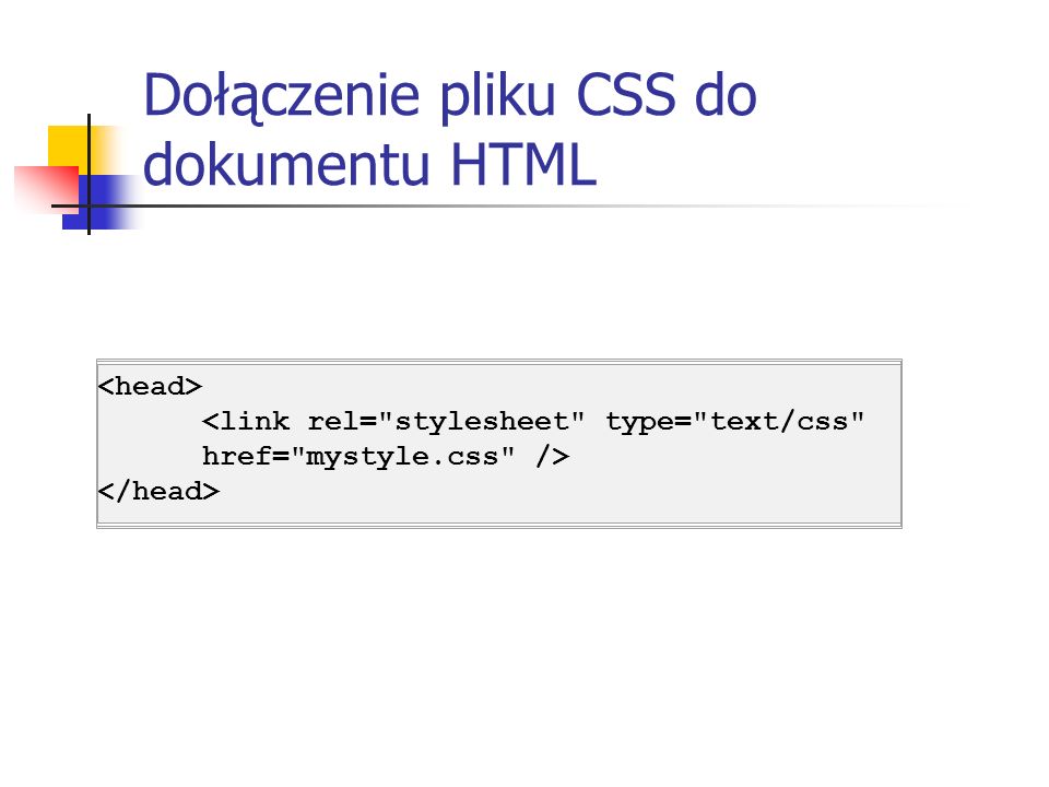 Dołączenie pliku CSS do dokumentu HTML