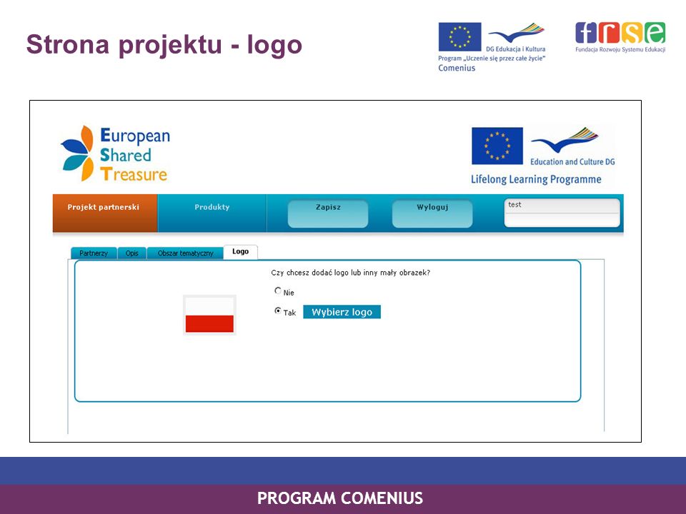 PROGRAM COMENIUS Strona projektu - logo