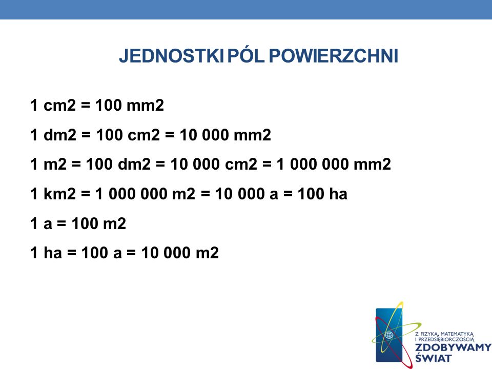 100 cm2 = 10 000 mm2 1 m2