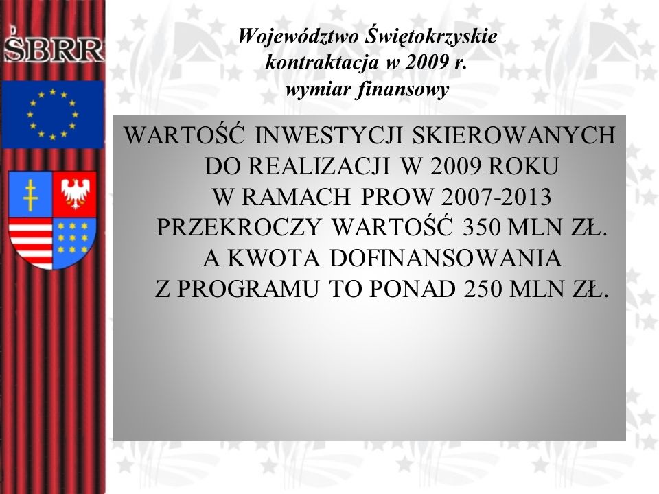 Województwo Świętokrzyskie kontraktacja w 2009 r.
