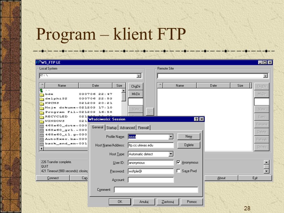 28 Program – klient FTP