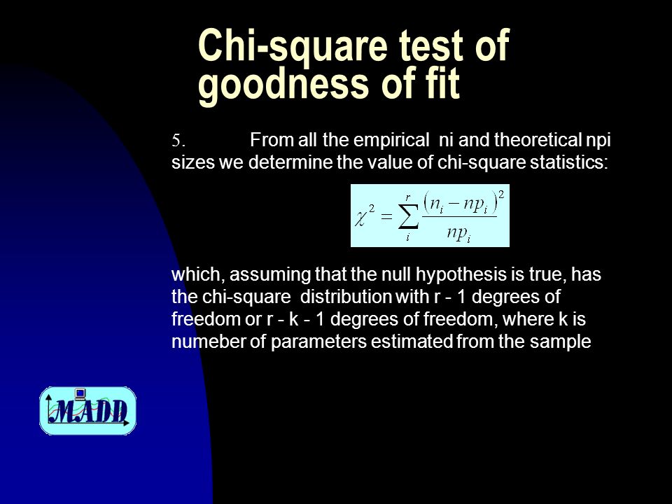 Chi-square test of goodness of fit 5.