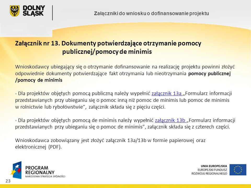 Dofinansowanie de minimis