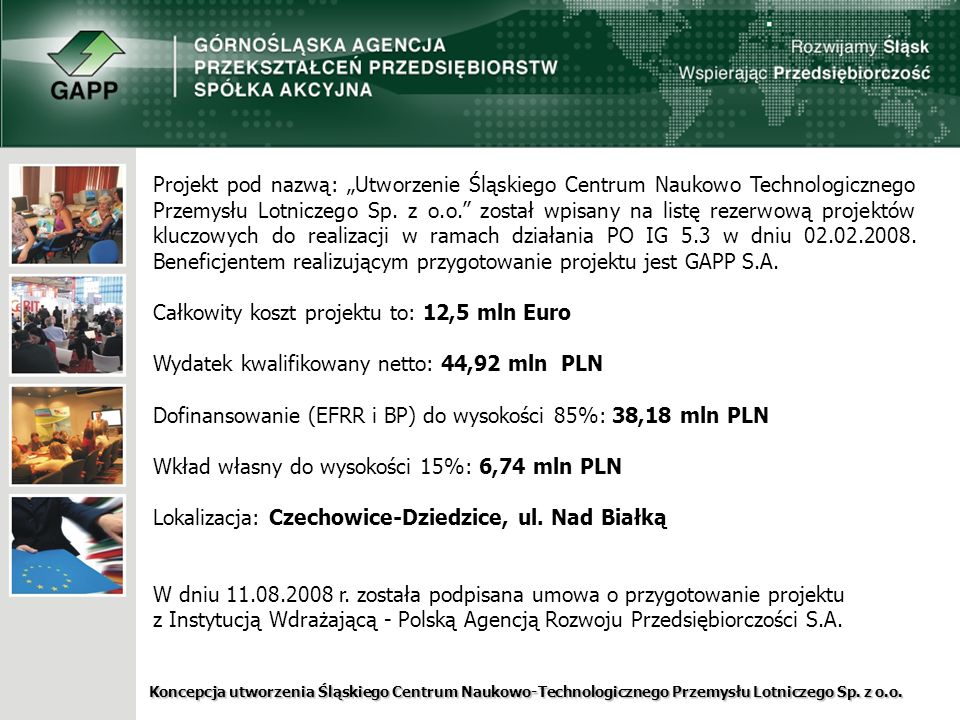 Koncepcja utworzenia Śląskiego Centrum Naukowo-Technologicznego Przemysłu Lotniczego Sp.