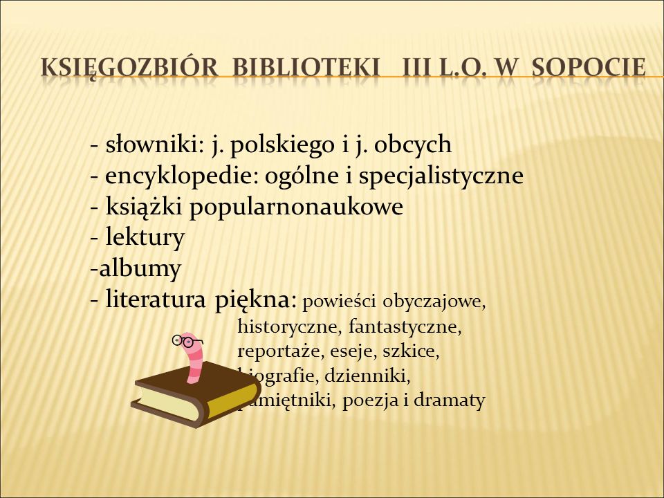 - słowniki: j. polskiego i j.