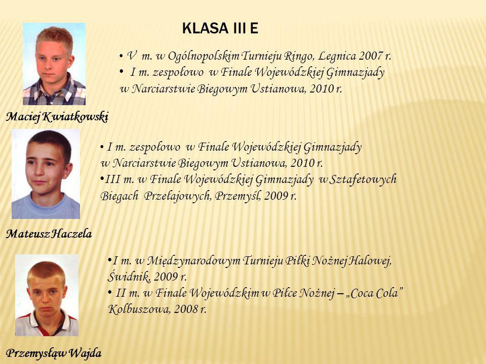 KLASA III E Maciej Kwiatkowski V m. w Ogólnopolskim Turnieju Ringo, Legnica 2007 r.