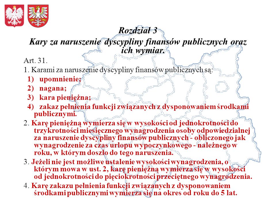 Rozdział 3 Kary za naruszenie dyscypliny finansów publicznych oraz ich wymiar.