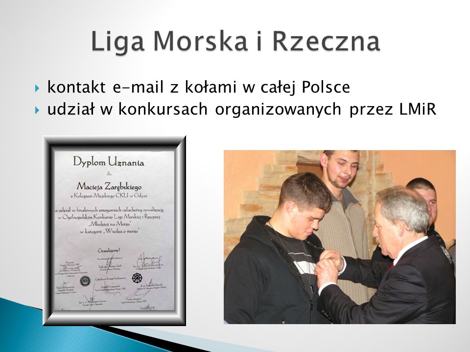 kontakt  z kołami w całej Polsce udział w konkursach organizowanych przez LMiR
