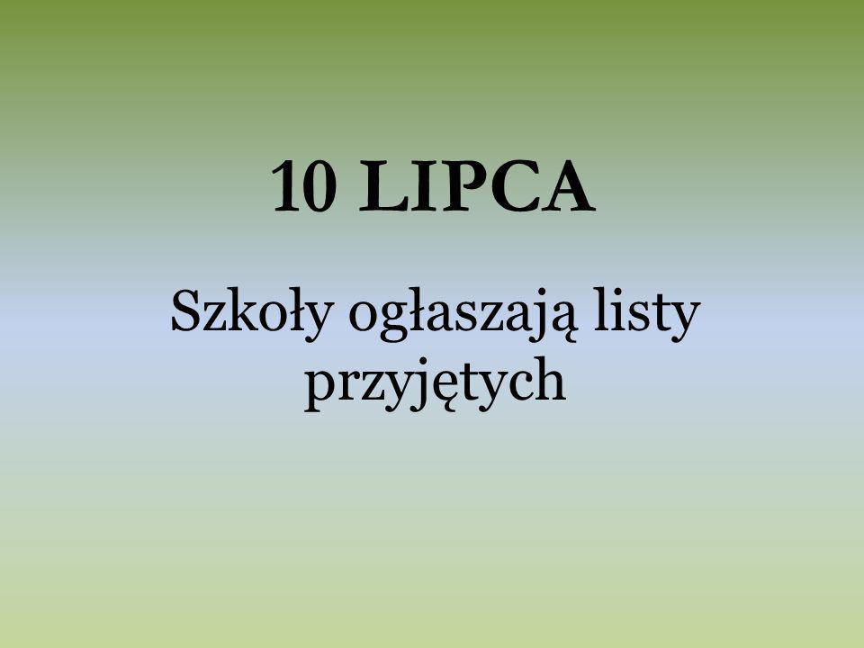10 LIPCA Szkoły ogłaszają listy przyjętych