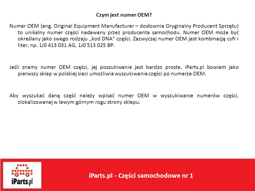 Czym jest numer OEM. Numer OEM (ang.