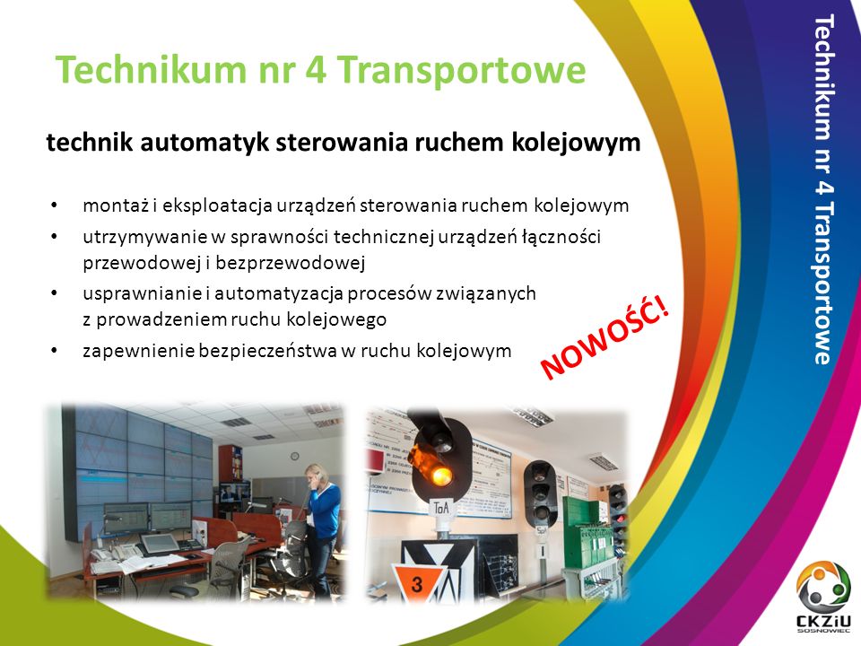 technik automatyk sterowania ruchem kolejowym Technikum nr 4 Transportowe NOWOŚĆ.