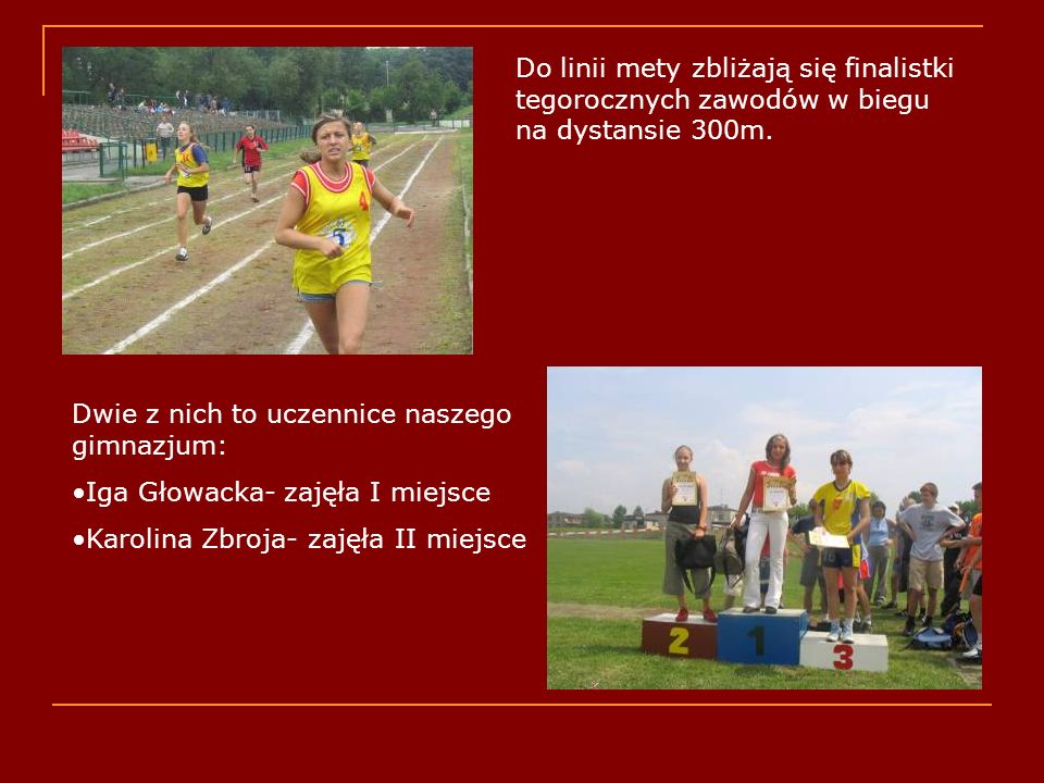 Na podium zwyciężczynie tegorocznej Złotej Szóstki w biegu na dystansie100m- Monika Żarska i Klaudia Szczukocka.