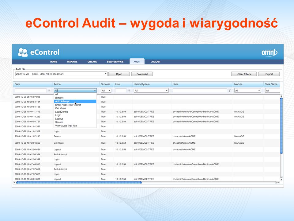 eControl Audit – wygoda i wiarygodność