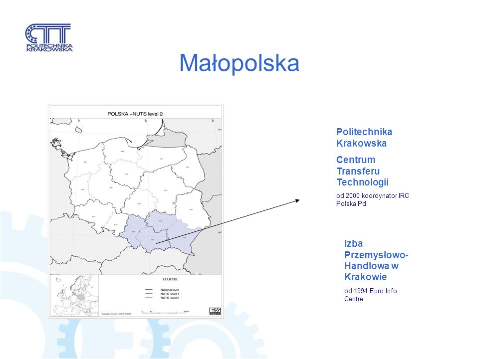 Małopolska Politechnika Krakowska Centrum Transferu Technologii od 2000 koordynator IRC Polska Pd.