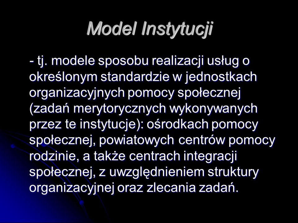 Model Instytucji - tj.