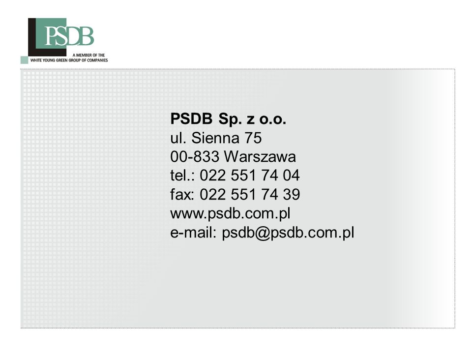 21 PSDB Sp. z o.o. ul.