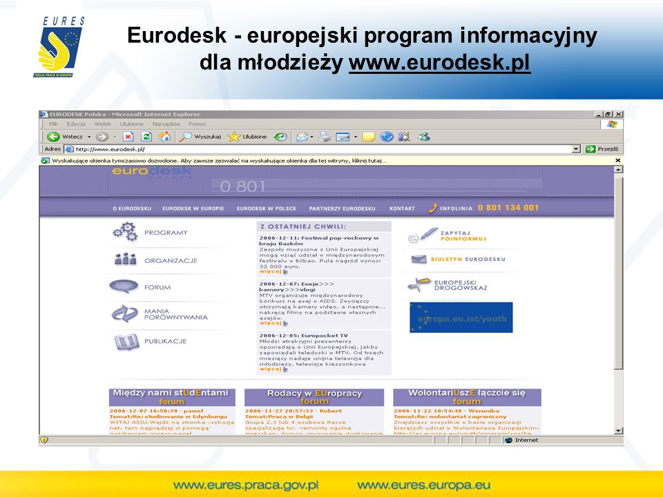 Eurodesk - europejski program informacyjny dla młodzieży