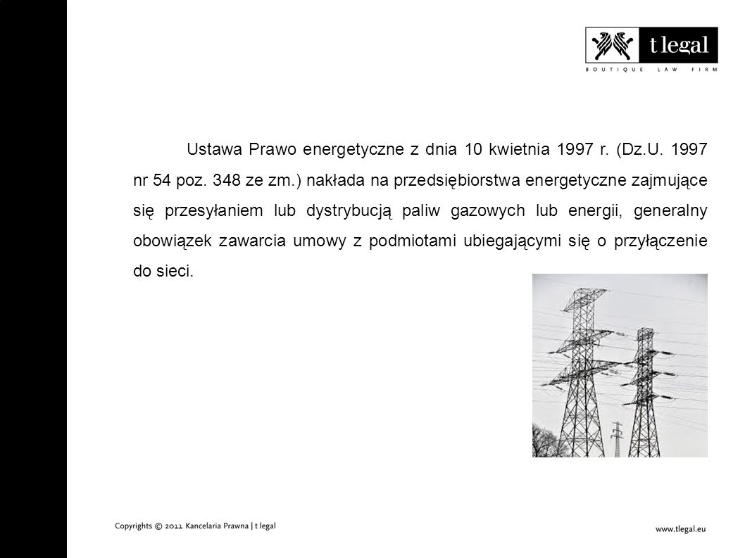 Problematyka odmowy przyłączania do sieci elektroenergetycznej Poznań, dnia 20 listopada 2012 r.