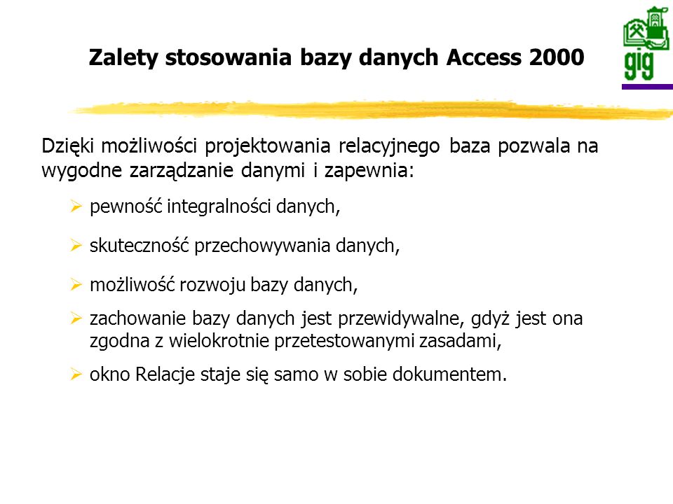 Baza danych ankietowych została zaprojektowana w programie Access 2000.
