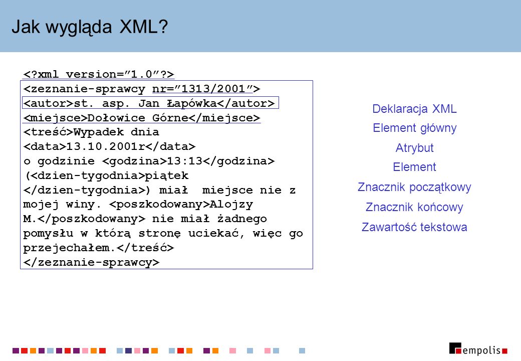Jak wygląda XML. st. asp.