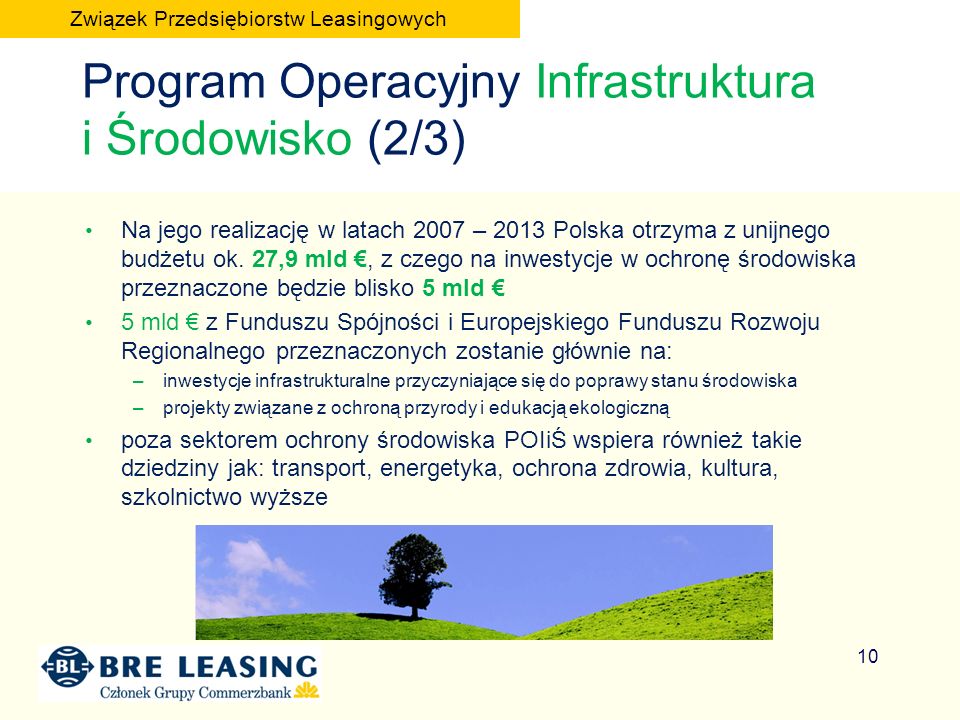 10 Program Operacyjny Infrastruktura i Środowisko (2/3) Na jego realizację w latach 2007 – 2013 Polska otrzyma z unijnego budżetu ok.