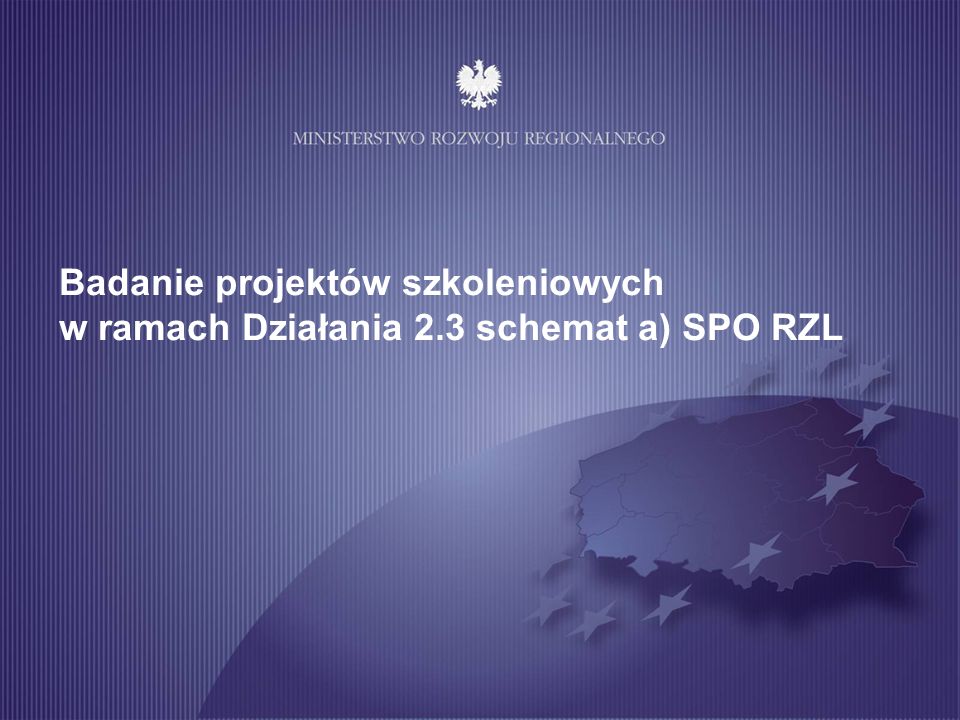 Badanie projektów szkoleniowych w ramach Działania 2.3 schemat a) SPO RZL