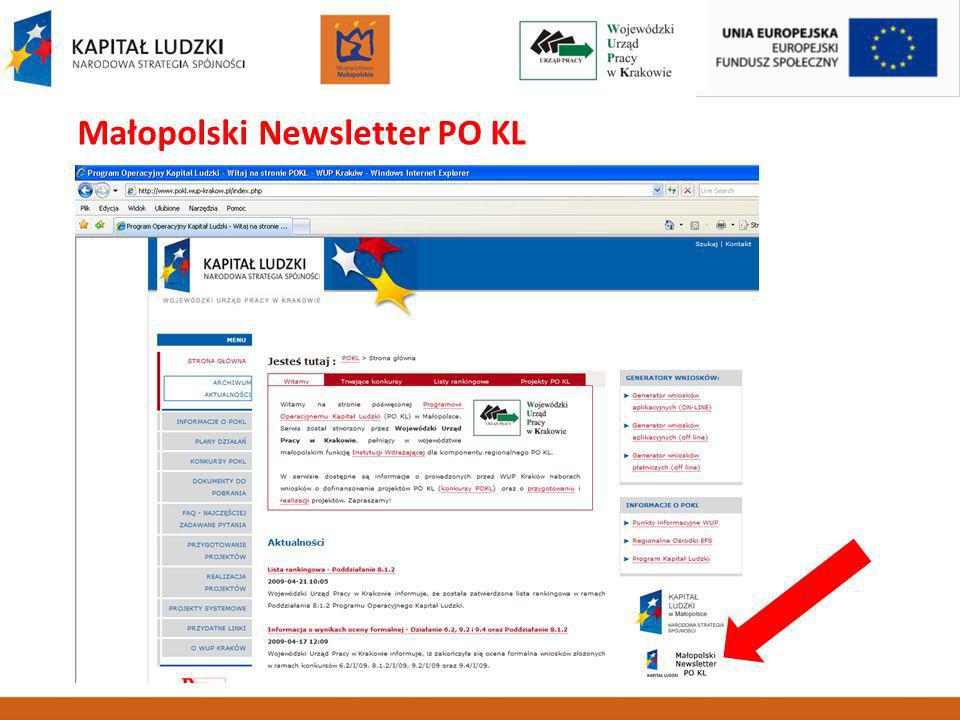 Małopolski Newsletter PO KL