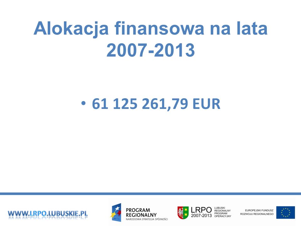 Alokacja finansowa na lata ,79 EUR