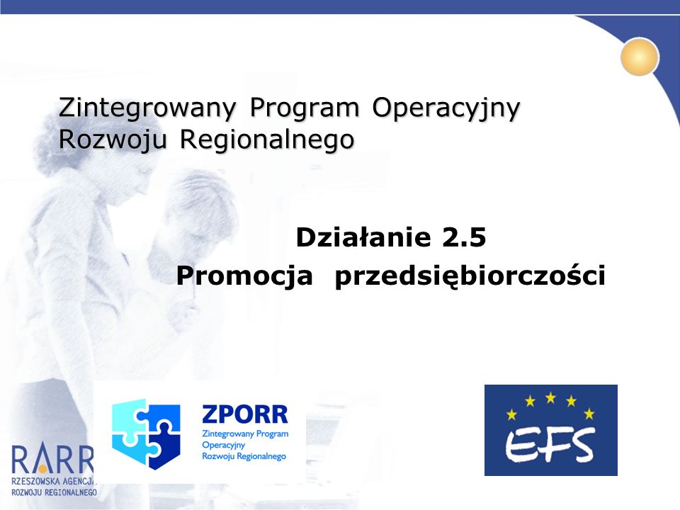 Zintegrowany Program Operacyjny Rozwoju Regionalnego Działanie 2.5 Promocja przedsiębiorczości