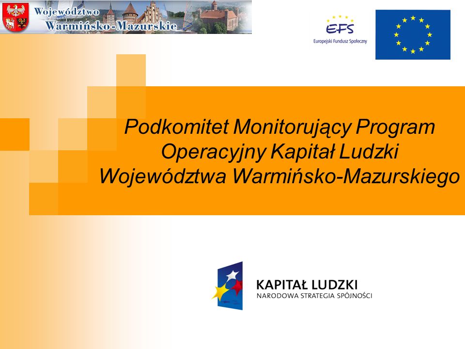 Podkomitet Monitorujący Program Operacyjny Kapitał Ludzki Województwa Warmińsko-Mazurskiego