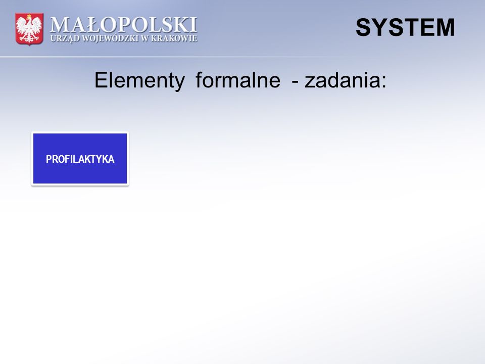PROFILAKTYKA SYSTEM Elementy formalne - zadania:
