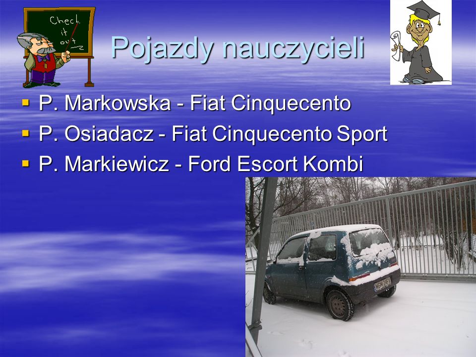 Pojazdy nauczycieli P. Markowska - Fiat Cinquecento P.