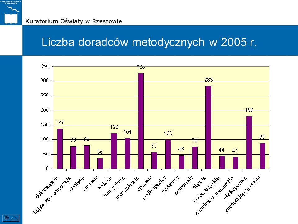 Liczba doradców metodycznych w 2005 r.