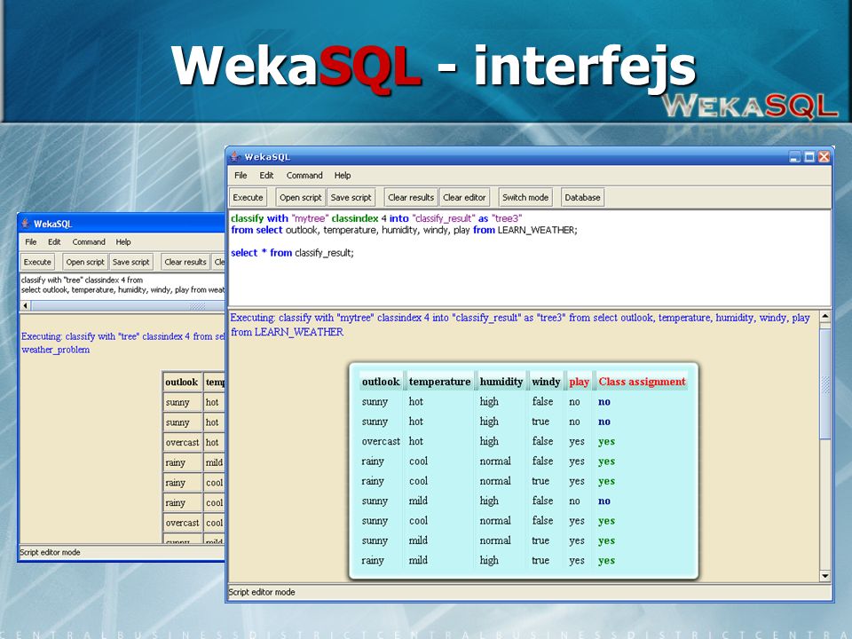 6 WekaSQL - interfejs