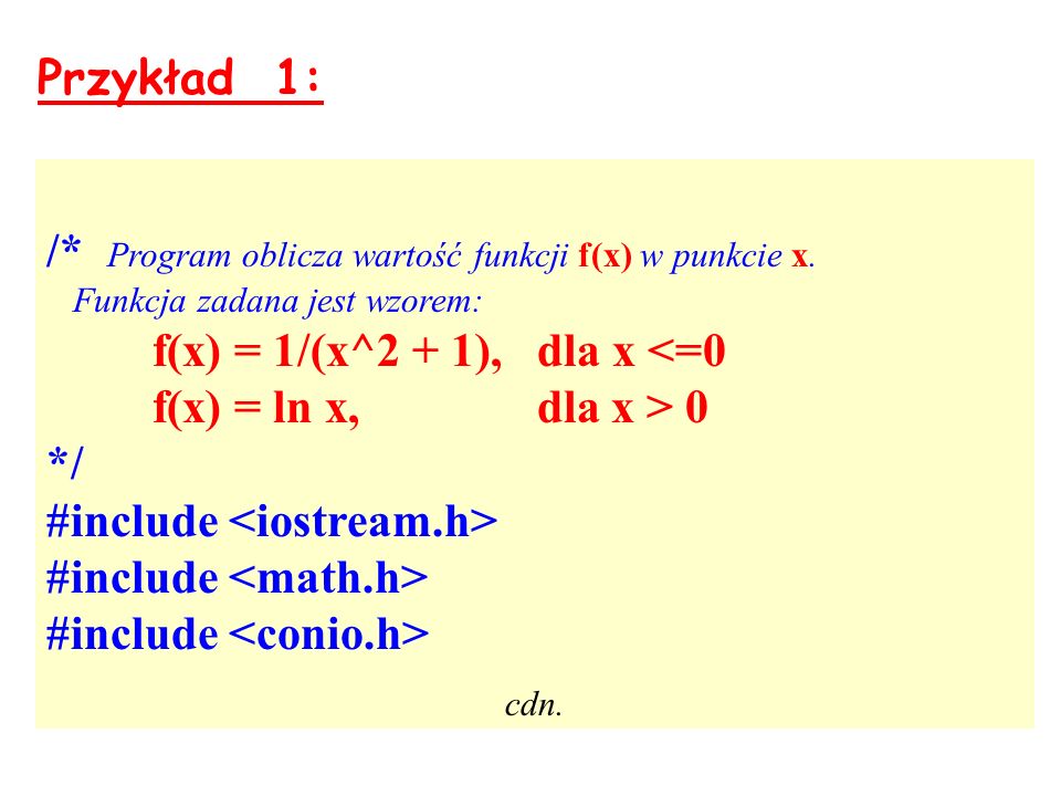 /* Program oblicza wartość funkcji f(x) w punkcie x.