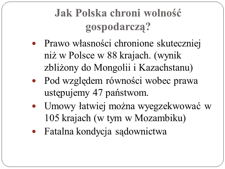 Jak Polska chroni wolność gospodarczą.