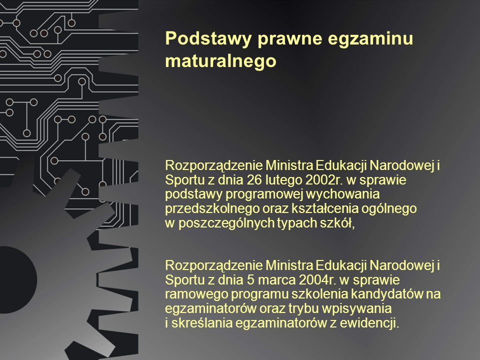 Rozporządzenie Ministra Edukacji Narodowej i Sportu z dnia 26 lutego 2002r.