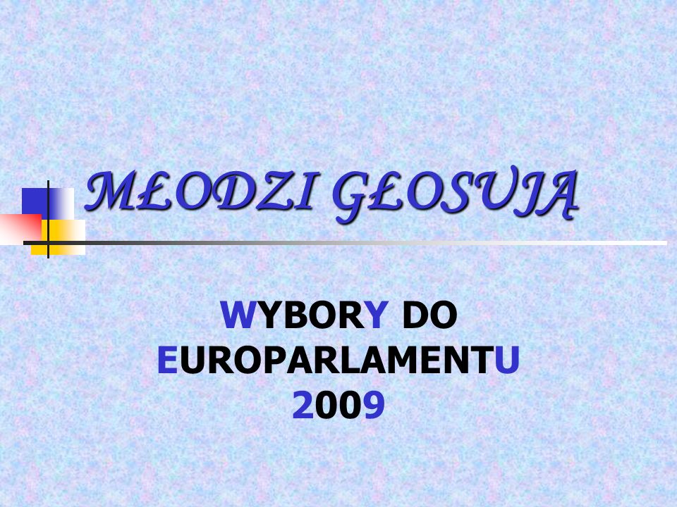 MŁODZI GŁOSUJĄ WYBORY DO EUROPARLAMENTU 2009