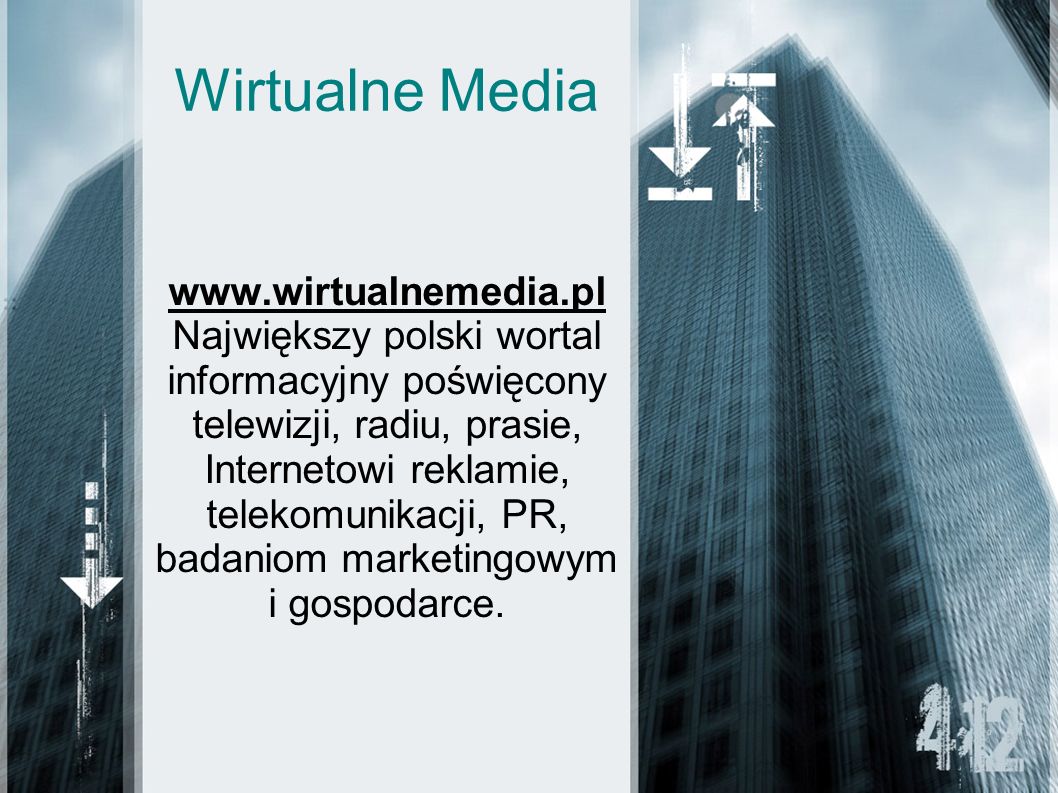 Wirtualne Media   Największy polski wortal informacyjny poświęcony telewizji, radiu, prasie, Internetowi reklamie, telekomunikacji, PR, badaniom marketingowym i gospodarce.