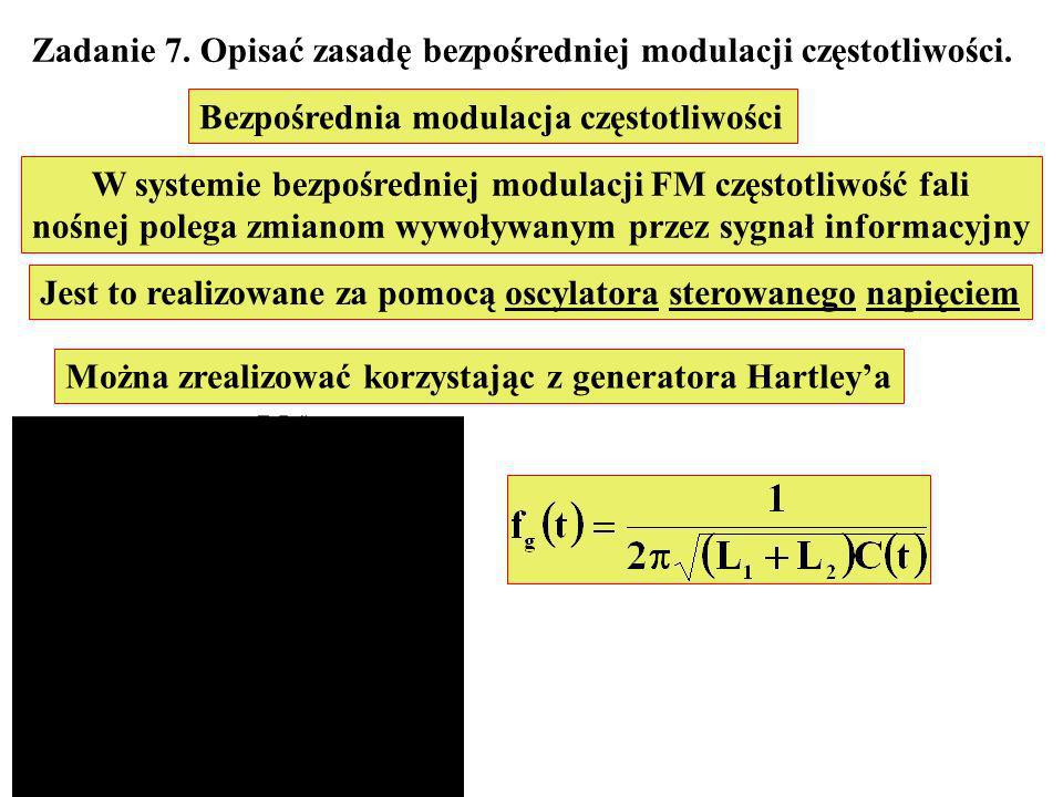 Zadanie 7. Opisać zasadę bezpośredniej modulacji częstotliwości.