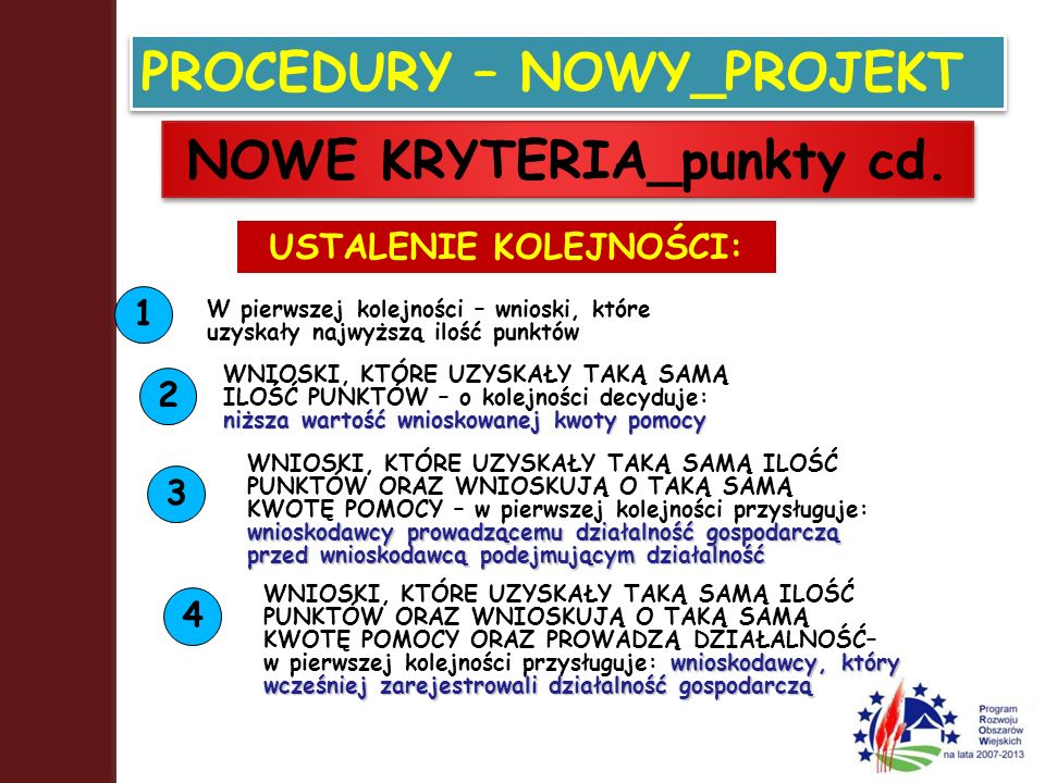 PROCEDURY – NOWY_PROJEKT NOWE KRYTERIA_punkty cd.