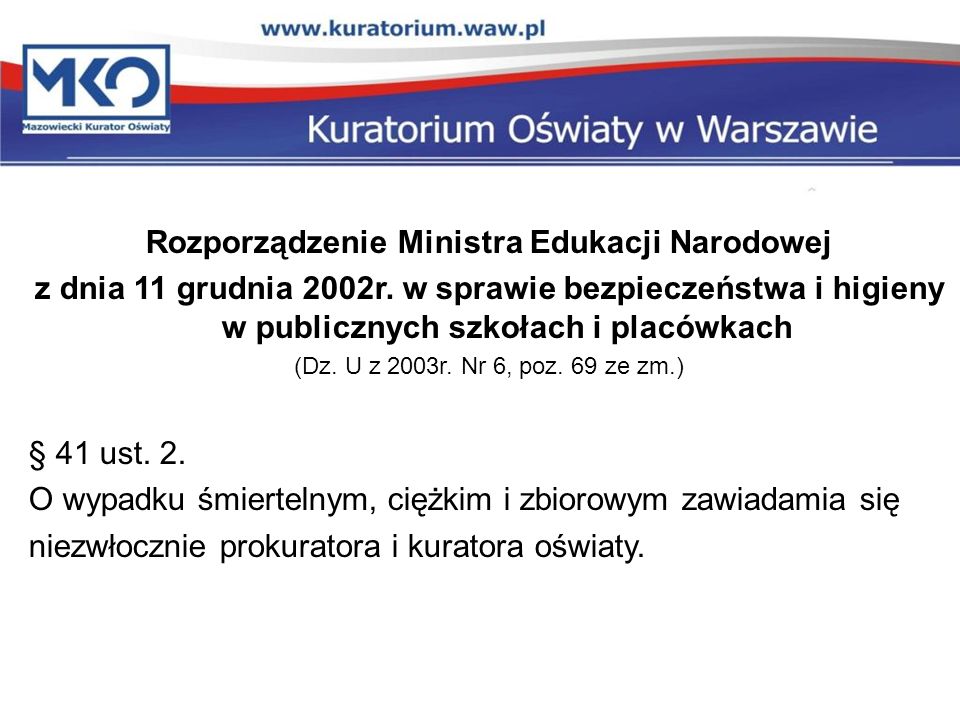 Rozporządzenie Ministra Edukacji Narodowej z dnia 11 grudnia 2002r.