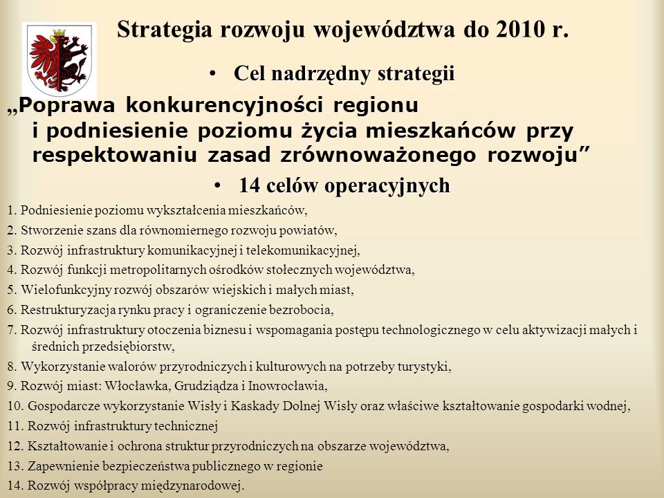 Strategia rozwoju województwa do 2010 r.
