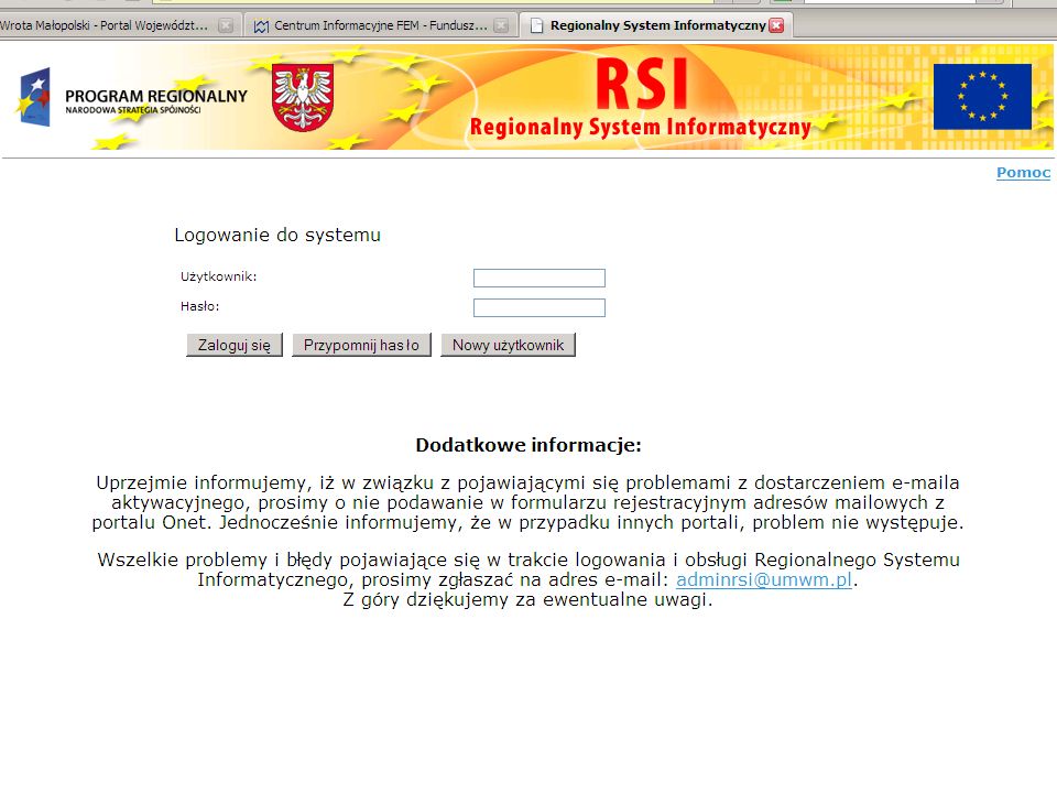 Małopolskie Centrum Przedsiębiorczości6 Regionalny System Informatyczny - RSI