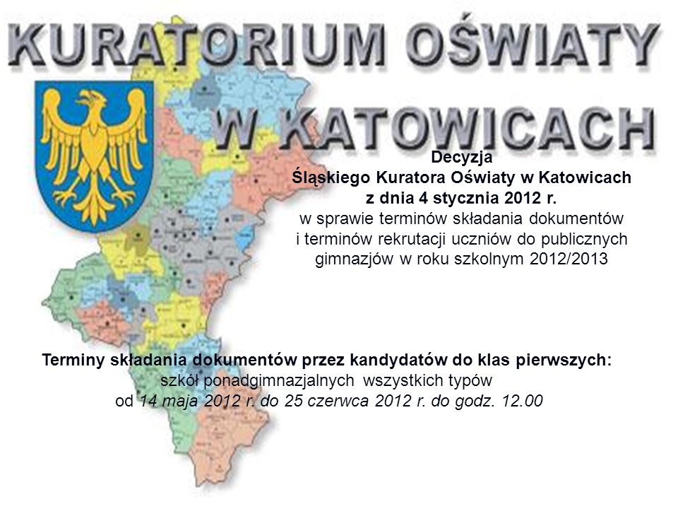 Decyzja Śląskiego Kuratora Oświaty w Katowicach z dnia 4 stycznia 2012 r.
