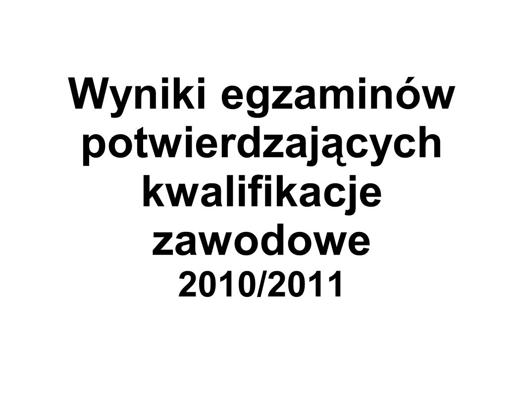 Wyniki egzaminów potwierdzających kwalifikacje zawodowe 2010/2011