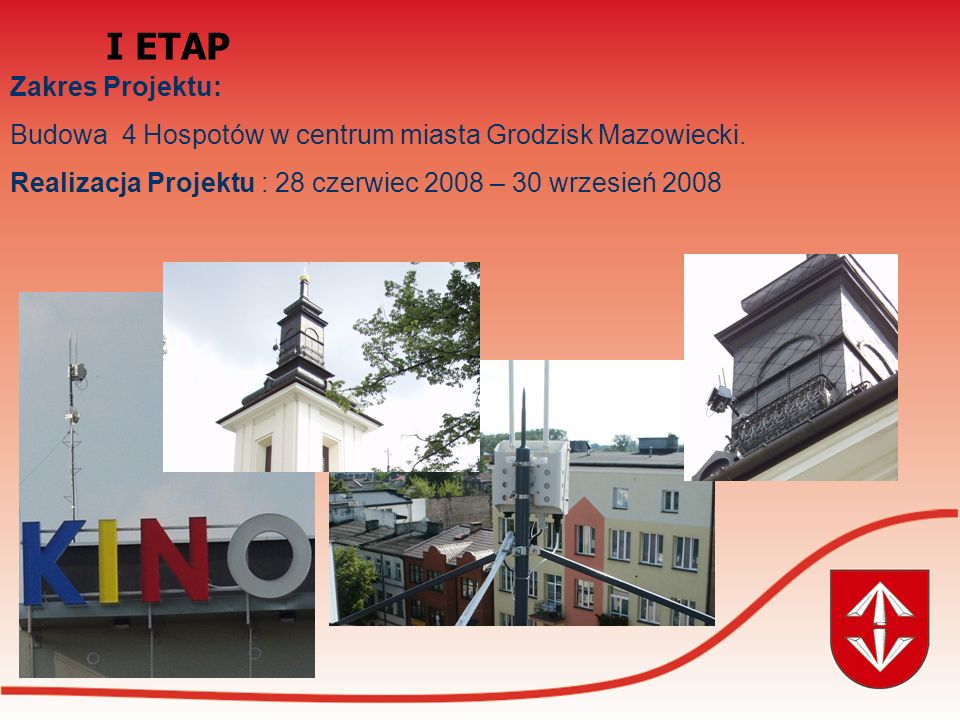 I ETAP Zakres Projektu: Budowa 4 Hospotów w centrum miasta Grodzisk Mazowiecki.